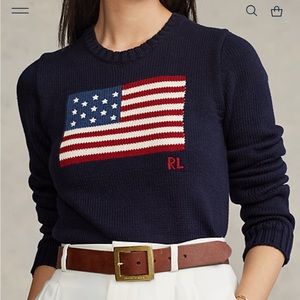 Polo Ralph Lauren Flag Cotton Crewneck Sweater Small